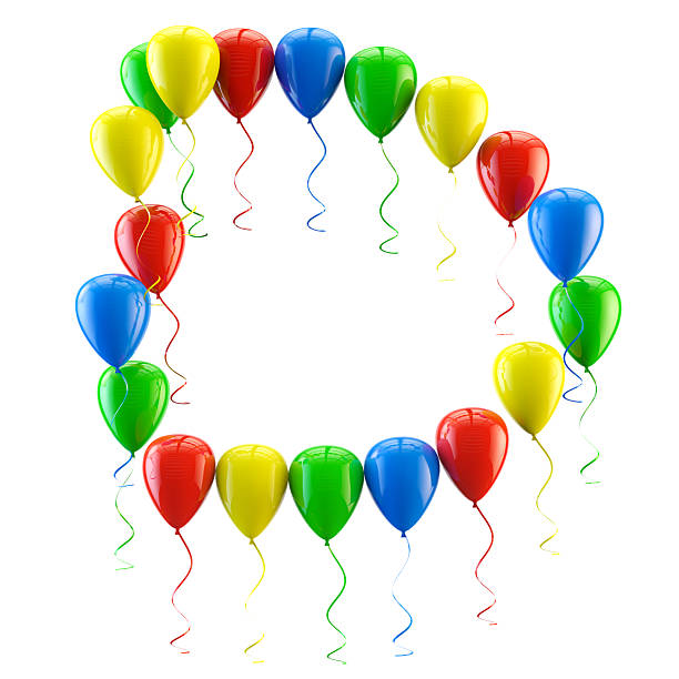 Party time! Many multicolored balloons rising up to the air on a beautiful blue sky background. Could be a wedding, an anniversary or another important celebration.