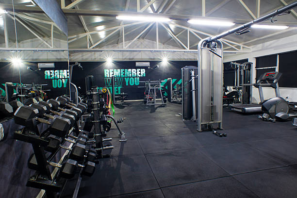 istock Modern sports gym at night 2256619287
