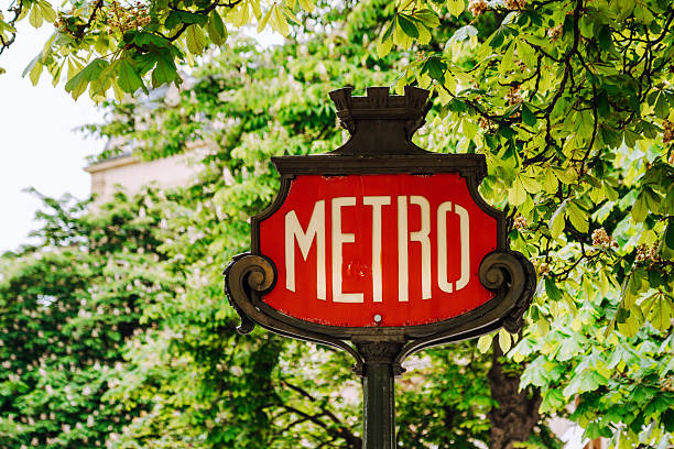 Paris, France - February 25 2019: Metro sign \
