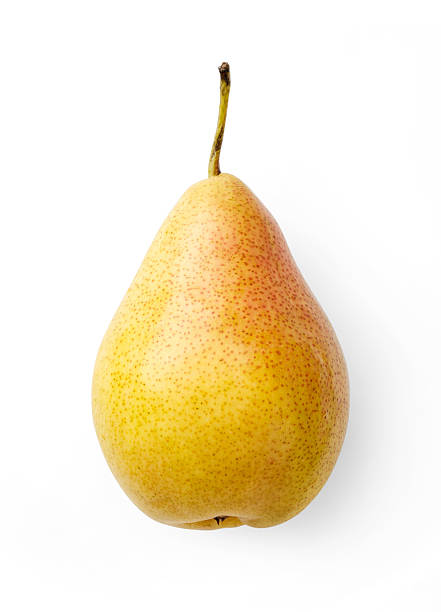 Whole fresh pear isolated on white background
