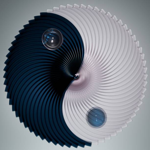3d glass yin yang symbol