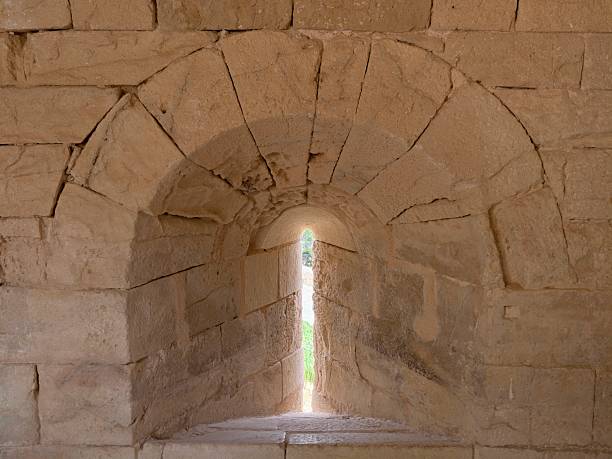 stone arch isolated on white background close-up