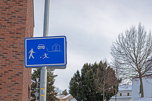 Road signs restricting traffic and warning about children