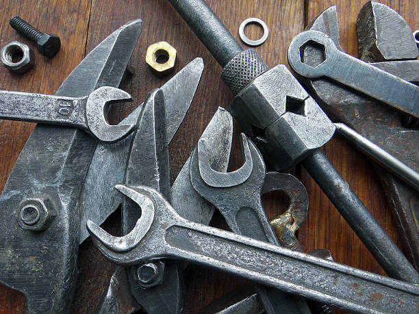 Old metalwork tools, Top view