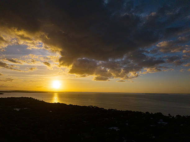 Sunset in the Florida Keys in Islamorada, Plantation Key and Tavernier with iconic colorful sunsets.