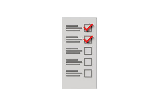 3d vote ballot checklist icon. voting concept. minimal cartoon election site checkmark democracy for civic education. isolated on white transparent background. 3d render.