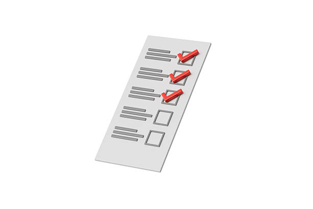 3d vote ballot checklist icon. voting concept. minimal cartoon election site checkmark democracy for civic education. isolated on white transparent background. 3d render.