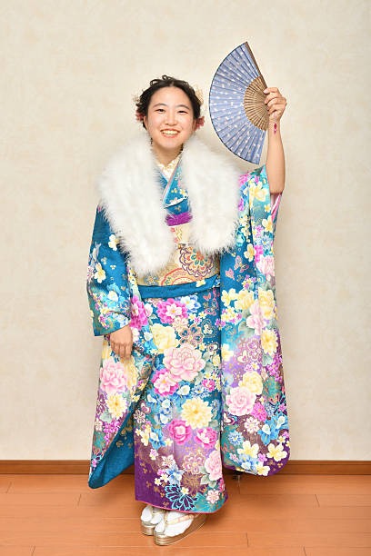 Young Woman Wearing a Furisode Kimono