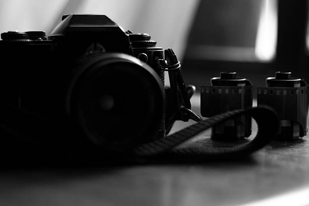 An antique 35mm film camera on the table