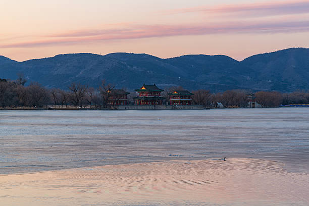 Beijing, China - 16th January 2026 - Blue hour of the Summer Palace ancient architecture