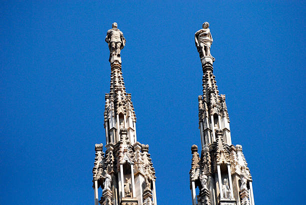 Statues on top of Milan Cathedral, Piazza Duomo, Milano, Lombardy, Italy