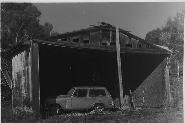 Demolished interior of house in empty depopulated village