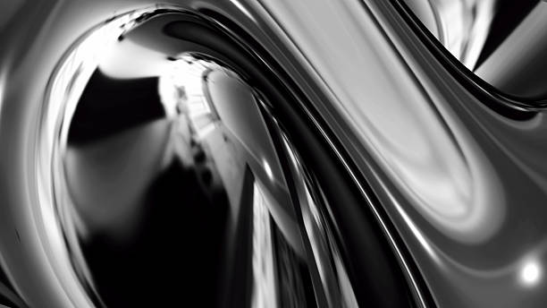 Wavy Curves Black Bezier Curve Contemporary Elegant Modern 3D Rendering Abstract Background High quality 3d illustration