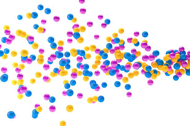 Colorful Floating 3D Balls Background Isolated on White