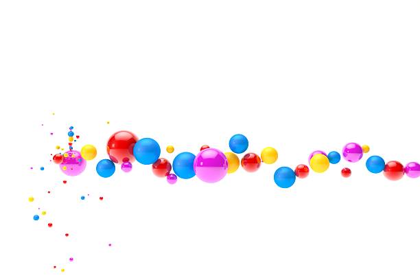 Colorful Floating 3D Balls Background Isolated on White