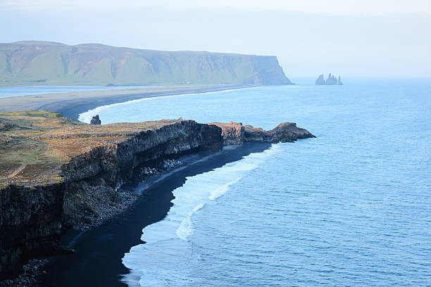Black beach and troll toes, Reynisdrangar, Vik Iceland