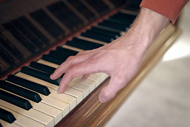 Woman hands playing piano