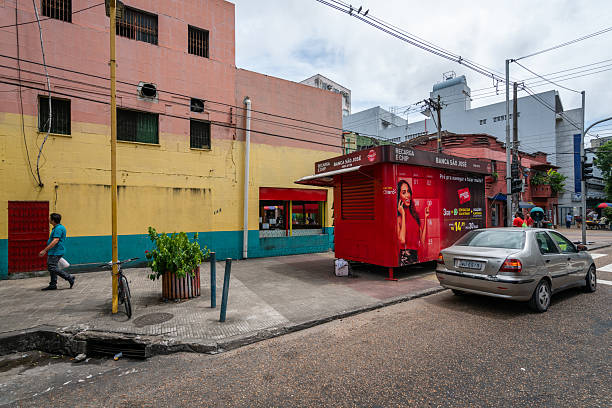 Manaus, Brazil – March 8, 2019: Street view in Manaus from the window of a moving car