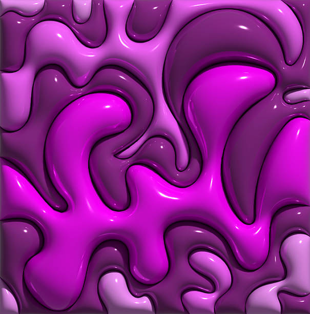 Pink various shapes with shiny smooth surface, 3D rendering illustration