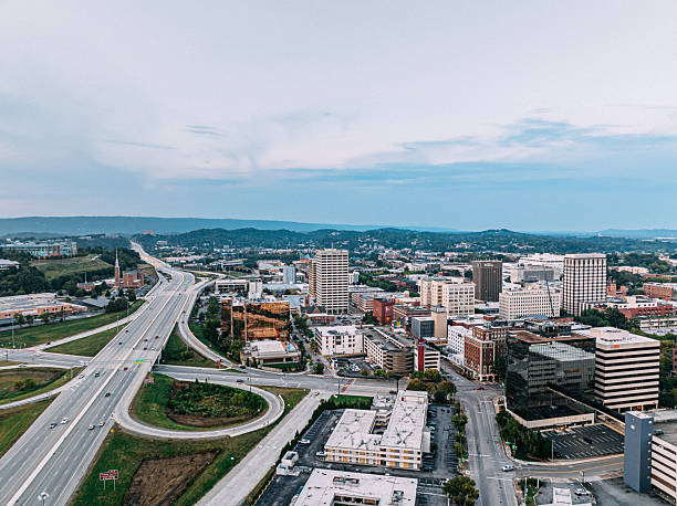 Elevated View of Chattanooga Tennessee in Autumn