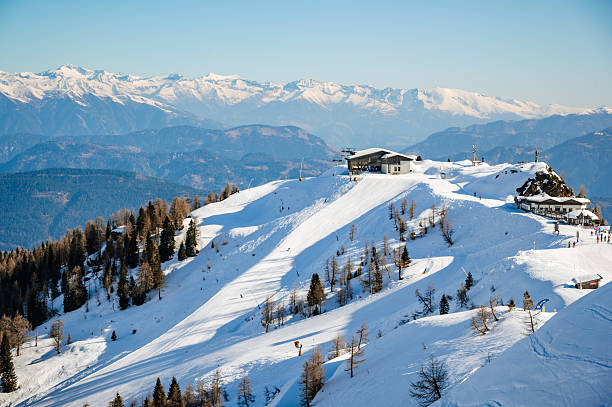 Nassfeld skiing resort. Winter vacation concept.
