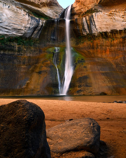 USA Southwest outdoors: Hiking on the trails of Capitol Reef National Park. Sedimentary rock formations, navajo sandstone, gold for geology