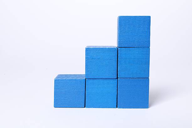 Many blank colorful cubes on white background