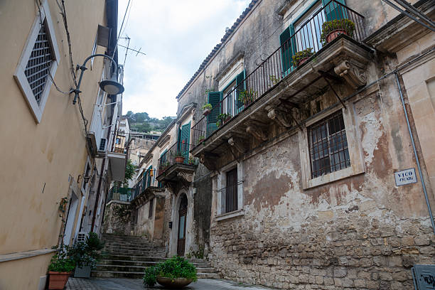 view of old town in Modica, Sicily, Italy
