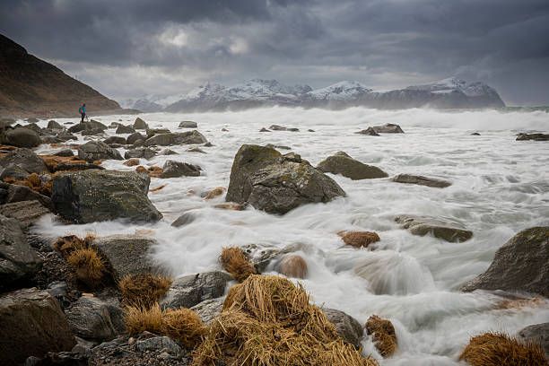 Beaches and fjords of the Norwegian Lofoten Islands