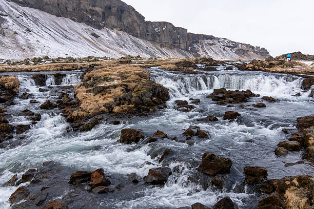 Fossalar waterfall and river in the South of Iceland