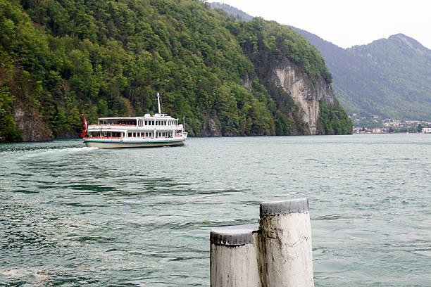Ruetli, Switzerland: passenger boat for navigation and docking.