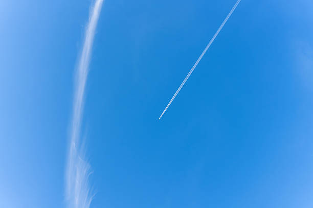 A passenger plane flying in a clear blue sky