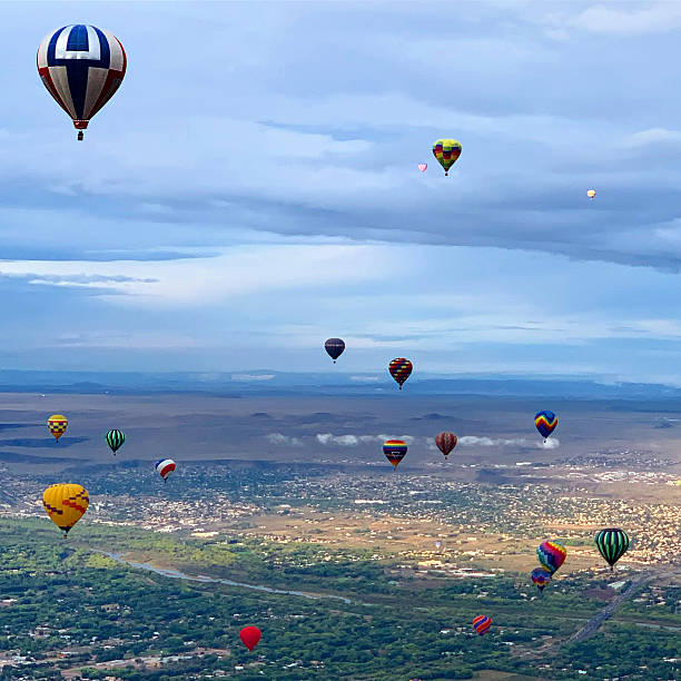 Sunrise Mass Ascension at Balloon Fiesta, Albuquerque, New Mexico, USA