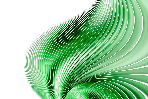 istock Green waves abstract background with copy space. Fractal render. 2256839420