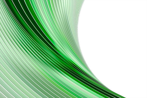 Green gradient lines abstract background with white copy space. Fractal render. Suited to technology, business, finance, innovation themes.