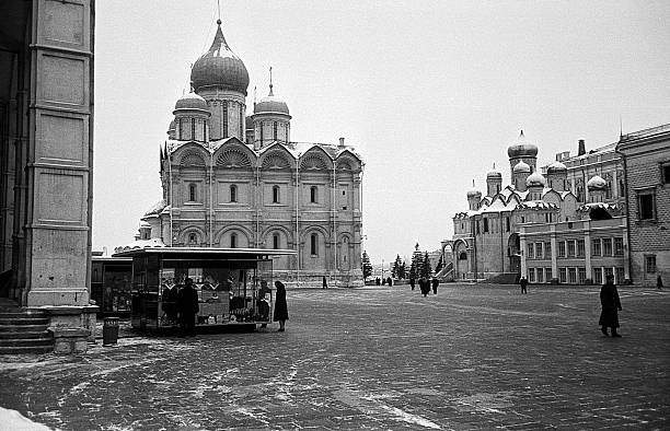 Moscow, Russia, - January 10, 1962: Cathedral Square of Moscow Kremlin