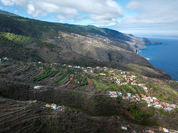 Small coastal villages built on volcanic cliffs sloping down to the deep blue Atlantic Ocean.