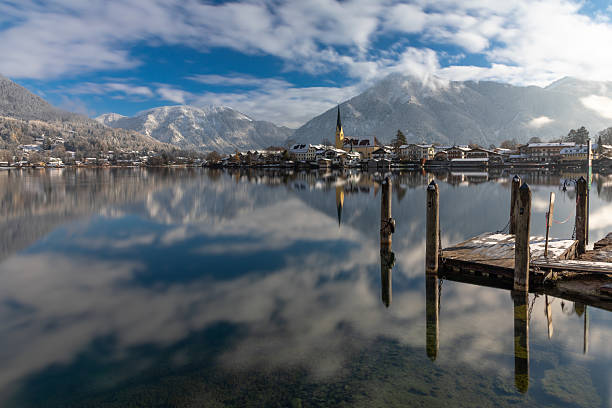 Malerwinkel in Rottach-Egern at lake Tegernsee, Bavaria, Germany, in winter