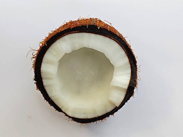 Half Coconut Isolated on White Background