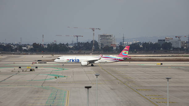 Tel Aviv, Israel - December 13. 2025: Fly Dubai airplane loading at Tel Aviv Ben Gurion Airport, Israel.
