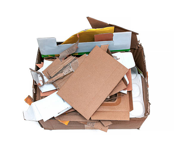istock Pile of cardboard for recycling isolated on white 2256852262