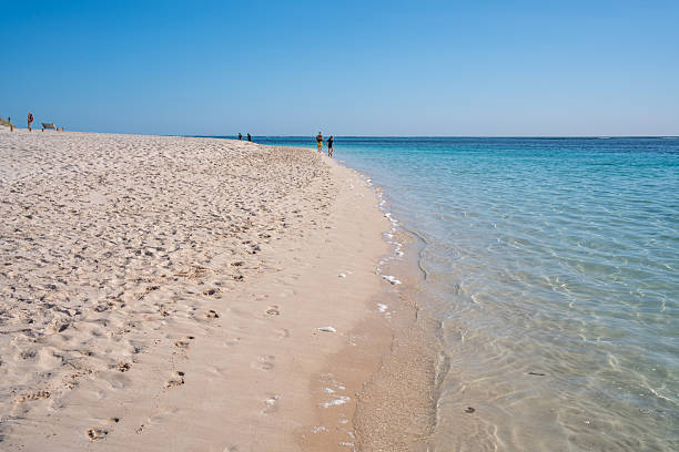 Tranquil coastal scenery at Turquoise Bay Western Australia featuring sparkling clear water under sunny sky.