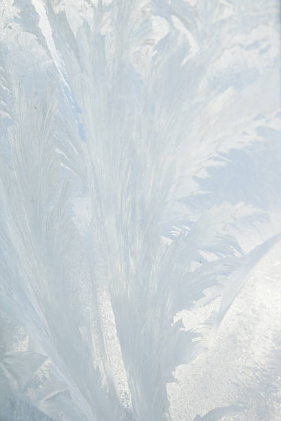 Winter ice frost, frozen window glass texture.