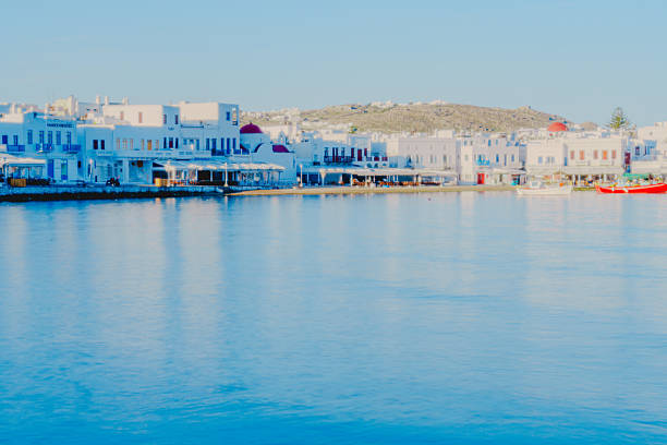 Beautiful sunset and sea in Mykonos