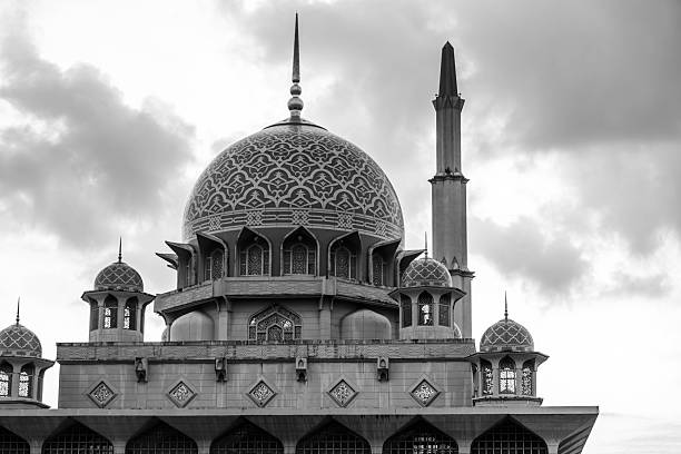 black in white Putrajaya Mosque