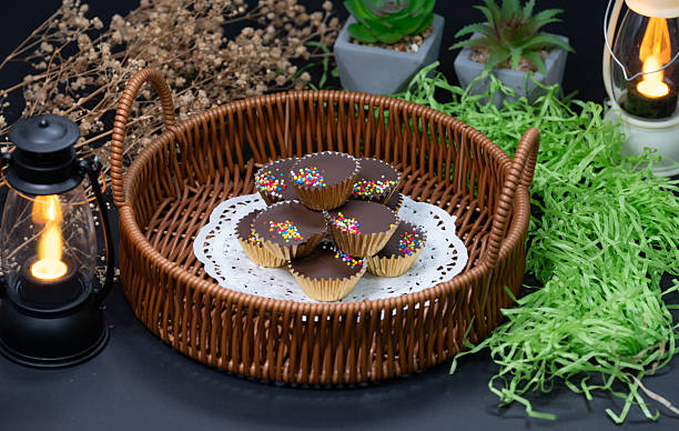 A traditional/homemade biscuit known as “vanilla chocolate” for Hari Raya, locally called "Kuih Raya" or "Biscuit Raya".