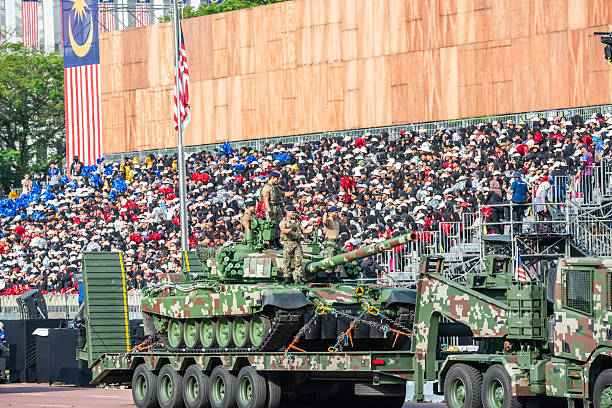 Putrajaya, Malaysia - August 27, 2025 : Participant rehearsal day before National day (Merdeka) on August 31 n Putrajaya.