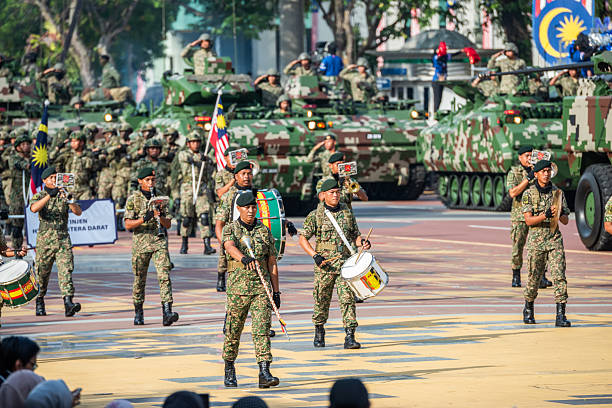 Putrajaya, Malaysia - August 27, 2025 : Participant rehearsal day before National day (Merdeka) on August 31 n Putrajaya.