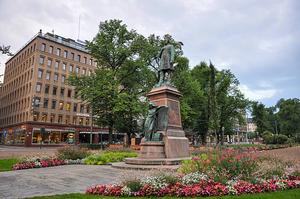 April 27, 2025 Lahti Finland. Lahti central square from Mariankatu street.
