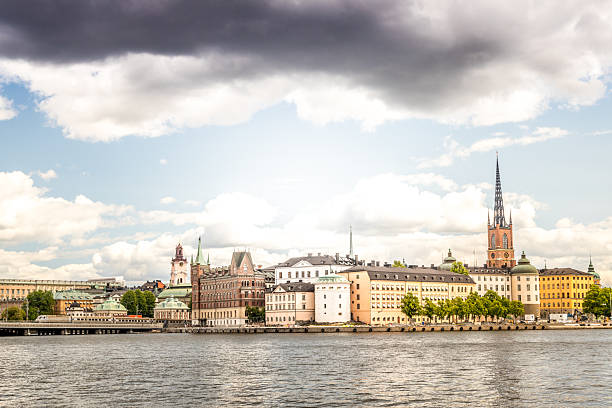 Gamla Stan from the City Hall Viewpoint (Stadshuset utsiktspunkt) with a stormy cloud
